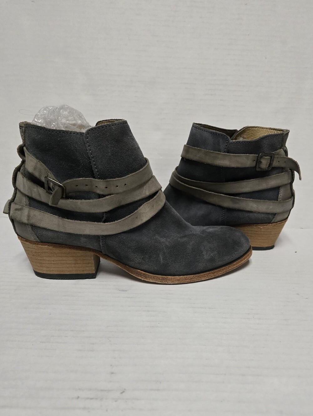 Hudson Horrigan Ankle Boots Slate Grey Suede Nubuck Size 40 Woman's Shoe Leather